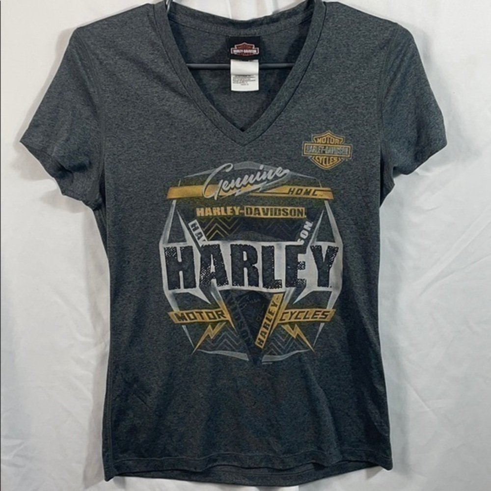Harley Davidson Women's V-Neck Short Sleeve Size S